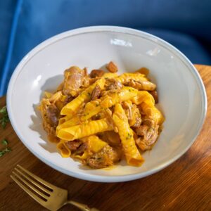 Гарганелли с уткой и лесными грибами